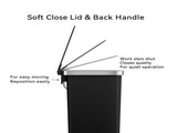 Trash Can, 10.5 Gallon Plastic Step Bin with Soft Close Lid, Black 36277632