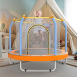 55-inch Trampoline for Kids Indoor & Outdoor Small Toddler Trampoline with Basketball Hoop W1163P315238