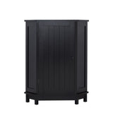 ZNTS Black Bathroom Cabinet Triangle Corner Storage Cabinet with Adjustable Shelf Modern Style MDF Board N725P172615B