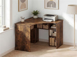 L-Shaped Corner Computer Desk 90&deg Triangle Home Office Desk with Adjustable Storage Shelves 08537241