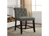 Set of 2 Fabric Upholstered Dining Chairs in Antique Black and Gray B016P156580