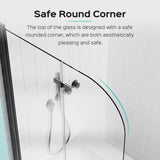 34" W x 58" H Frameless Folding Pivot Bathtub Door, 1/4" Thick SGCC Clear Tempered Glass Door, W1552P173132
