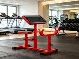 Red 265 LBS Preacher Curl Bench Adjustable Seated Arm Isolated Barbell Dumbbell Bicep Station for 81976510