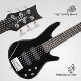 ZNTS Full Size GIB 6 String H-H Pickup Electric Bass Guitar Bag Strap Pick 43681699