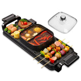 ZNTS 2 in 1 Hot Pot with Grill, Electric Hot Pot 2 in 1 Hot Pot BBQ Grill, Removable Hotpot Pot 2800W 73412339