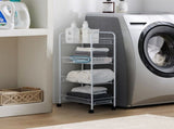 Rolling 4-Tier Metal Laundry Basket Cart, White, Adult 39300735