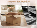 Brown 360&deg Swivel Storage Ottoman, 43.1845.72cm Faux Leather Vanity Stool with 26.50L Hidden 48888737
