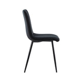 Velvet Dining Chairs set of 2, Metal Leg, Black 92584737