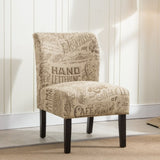 Capa Chalkboard Light Print Fabric Armless Contemporary Accent Chair T2574P164262