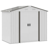 ZNTS Steel Storage Shed Garden Tool house 7' x 4' White-AS （Prohibited by WalMart） 31016730