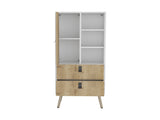 Dresser 52"H Stylish Bedroom Storage Solution with 3 Open Shelves, 2 Drawers, and 1 Door, White / B097P167453