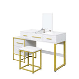 Makeup Vanity Set with Mirror , Dresser Table with Nightstand , with 4 Drawers W331P246722
