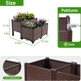 31.5x31.5x19.6in Raised Garden Beds Outdoor, Polypropylene Planter Boxes Outdoor for Vegetables, 70829699