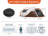 4-6 Persons White Brown Pop-Up Boat Tent T2602P172476