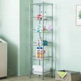 ZNTS Concise 6 Layers Carbon Steel & PP Storage Rack Silver Gray 23771144