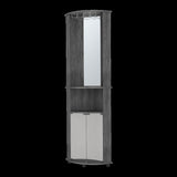 Oregon Corner Bar Cabinet, 3-Tier Shelf with Glass Rack B128P176139