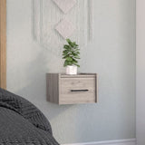 Boa Floating Nightstand , End Table, Side Table Wall-Mounted Single Drawer Design with Handle- Light B070137814