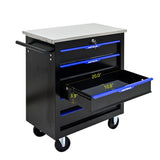 5 DRAWERS MULTIFUNCTIONAL TOOL CART WITH WHEELS-BLACKBLUE W1102P182232
