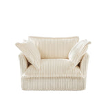 Slip-covered Armchair with 1 Big Back Cushion and 2 Big Toss Pillows, Single Deep Seat Comfy Single W3041P240119