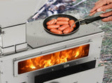 WoBurning Stove with Oven - Portable Pellet Stove with Chimney Pipes, 304 Stainless Steel Outdoor 25608218