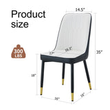 Modern Two-Tone PU Dining Chairs - White and spliced chairs With Gold Decorated Legs.White and W1151P217981