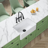 White Farmhouse Sink Deep Apron Sink Undermount Farmhouse Kitchen Sink Single Farm Sink W2287P184721