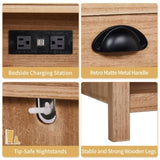 Oak color P2 density board solid wood veneer frame 56*45*65cm one drawer with lower compartment 69514266