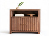 Nightstand, Dark Brown, Honeycomb Board MDF, 60*39.5*64cm, 2 Drawers with Upper Compartment 38899586