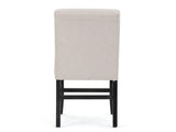 25" Contemporary Upholstered Counter Stools with Nailhead Trim , Wheat/Matte Black, Fabric N780P278314B
