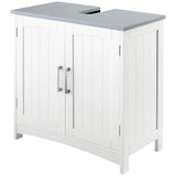 Pedestal Sink Storage Cabinet, Under Sink Cabinet with Double Doors, White-AS 93384625