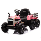 ZNTS Ride on Tractor with Trailer,24V Battery Powered Electric Tractor Toy, 200w*2motor W1396P144516