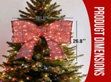 Pre-lit Outdoor Giant Bowknot Christmas Decoration, Lighted Metal Frame with 124 Warm White LED 60315865