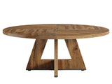 47" Round Farmhouse Dining Burlywood Wood Kitchen for 4, Cross Base Wooden Dinner B082P364496