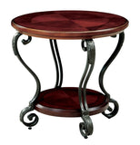 ZNTS Traditional Style Brown Cherry 1pc END TABLE Open Bottom Shelf Ornate Design Living Room Furniture B011P184987