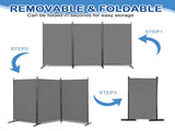 6FT Trifold 160g Polyester Cloth Plastic Foot Carbon Steel Frame Foldable Screen Gray 23785292
