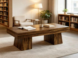 Rustic Farmhouse Coffee Table with Chunky Base 06214886
