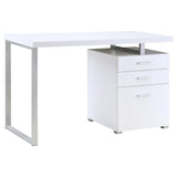 White 3-drawer Reversible Office Desk B062P145660