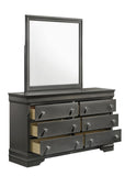 Blaze Modern Style Mirror Made with Wood in Metallic Gray B009P286643