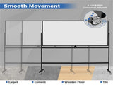 360&deg Rotating Double-Sided Magnetic Whiteboard, 182.8891.44cm Writing Surface Mobile Dry Erase 13556129