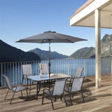 Outdoor dining table and chair package with umbrella 25832498