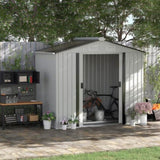 ZNTS Steel Storage Shed Garden Tool house 7' x 4' White-AS （Prohibited by WalMart） 31016730