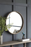 28" Round Wood Mirror, Wall Mounted Mirror Home Decor for Bathroom Living Room W2078124099