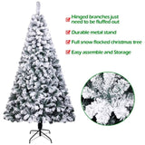 ZNTS 7ft Pvc Flocking Christmas Tree 1300 Branches Spread Out Naturally Tree 21315190