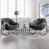 Outdoor Rattan Rocking Chair,Padded Cushion Rocker Recliner Chair Outdoor for Front Porch, Living W640P271518