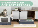 White Large Cat Litter Box Front Entry Top Exit, with Matching Scoop 36599739