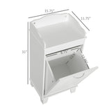 Free Standing Home Organizer Hamper, Bathroom Storage Cabinet, White Prohibited 57636576