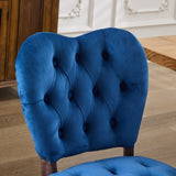 French Vintage Tufted Upholstered Fabric Dining Chair,Set of 2,Blue,SW1869BL W1143P214541