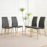 Modern PU seat dining chair Living room chair Upholstered chair, gold-plated metal legs design, W210P226025