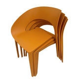 Summer - Tropical Orange Polypropylene Single-Side Chair- One-Piece Design for Indoor & Outdoor W3450P322882