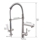 ZNTS Heavy Duty Commercial Style Kitchen Sink Faucet, Single Handle Pre-Rinse Spring Sprayer Kitchen W1932P172317